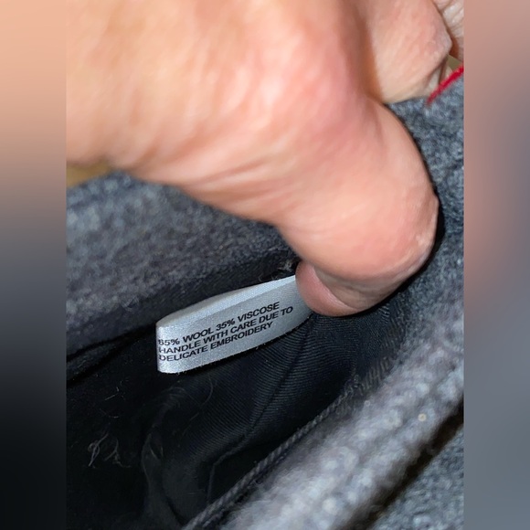 Lulu Guinness wool blend cat purse handbag gray - Picture 14 of 15